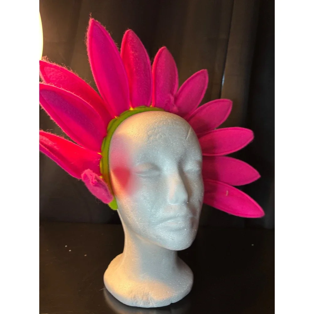 The Great PretendEars Pink Flower Petal Headband Costume Accessory Lime Green